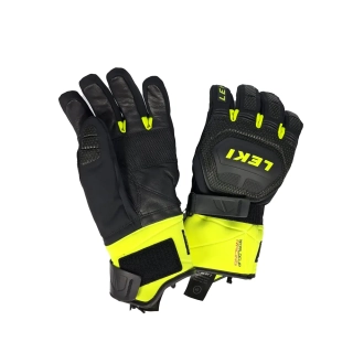 Pánské lyžařské rukavice LEKI WORLDCUP RACE COACH FLEX S GTX BLACK-ICE LEMON